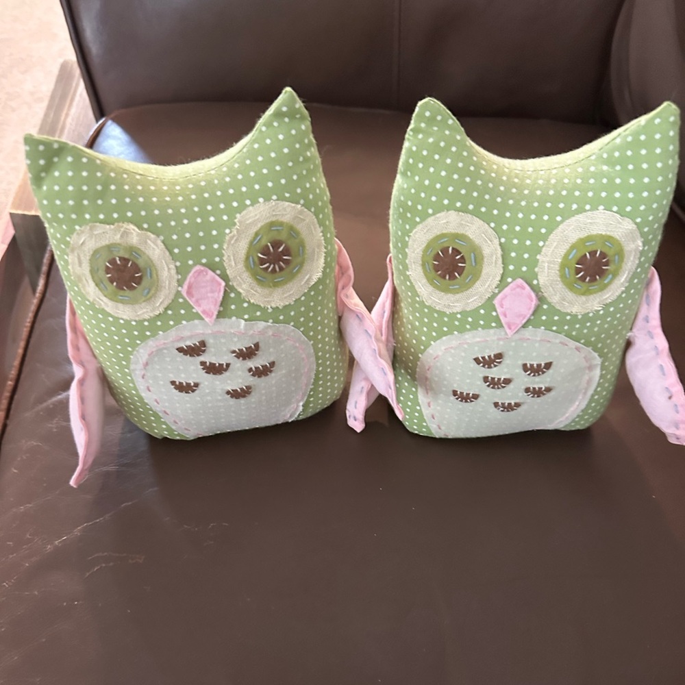 Pottery Barn Kids cloth owl bookends
